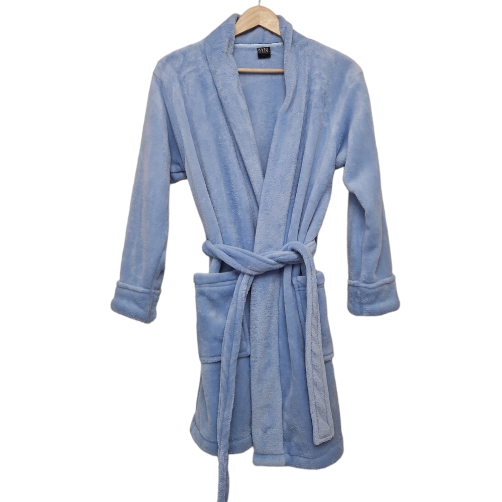 Saks 5th Avenue Baby Blue Fuzzy Bath Robe